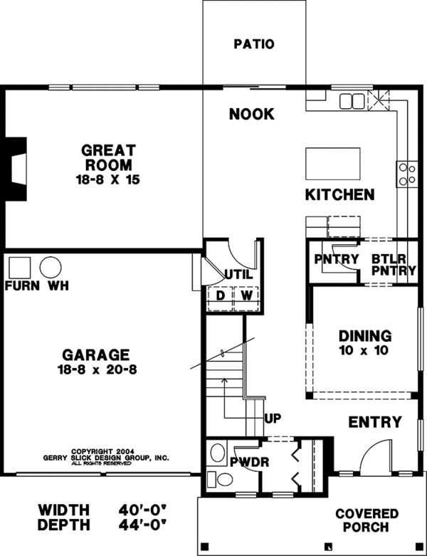 House Design - Country Floor Plan - Main Floor Plan #966-27