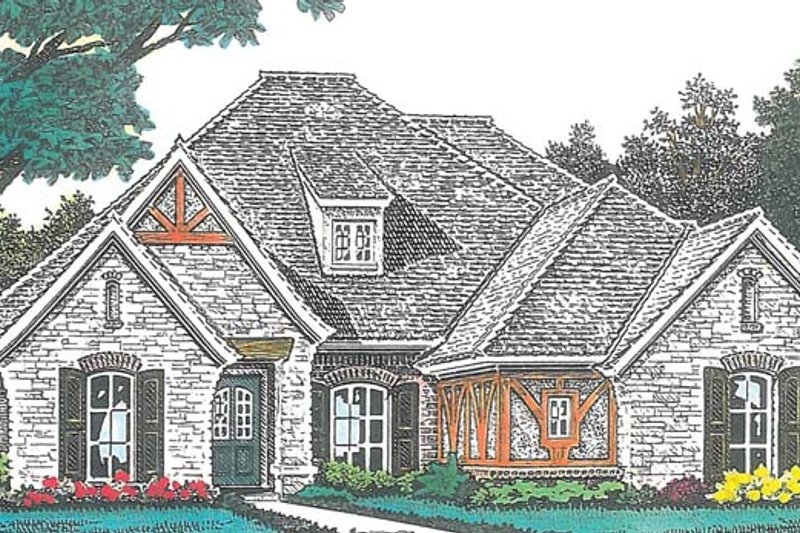 Dream House Plan - Exterior - Front Elevation 3 for European House Plan #310-1271 - 4 bed, 3.5 bath