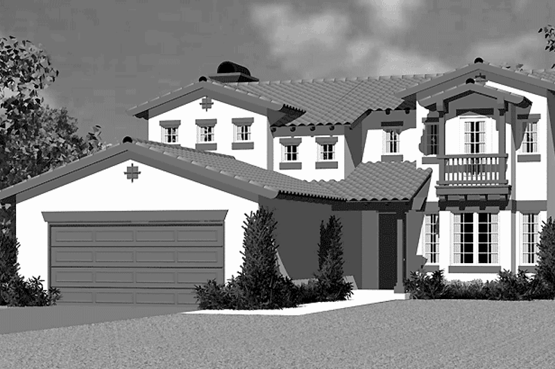 Architectural House Design - Exterior - Front Elevation for Adobe / Southwestern House Plan #72-1133 - 3 bed, 2.5 bath