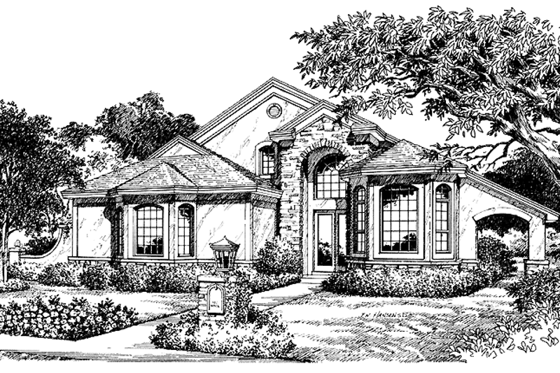 Architectural House Design - Mediterranean Exterior - Front Elevation Plan #417-673