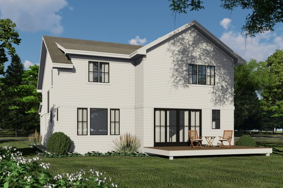 Exterior - Rear Elevation 2 for Farmhouse House Plan #51-1214 - 4 bed, 3.5 bath