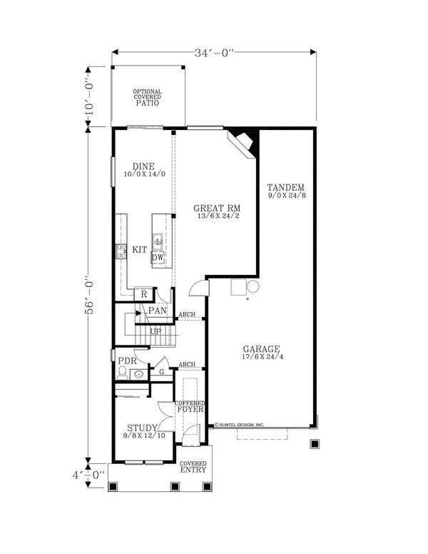 Craftsman Floor Plan - Main Floor Plan #53-647