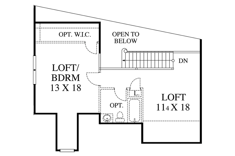 Dream House Plan - Floor Plan - Upper Floor for Country House Plan #1053-75 - 2 bed, 2 bath