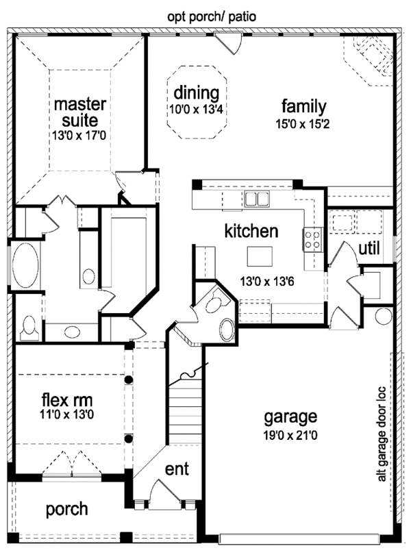 House Plan Design - Craftsman Floor Plan - Main Floor Plan #84-757