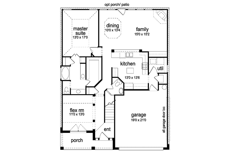 Home Plan - Floor Plan - Main Floor for Craftsman House Plan #84-757 - 3 bed, 2.5 bath