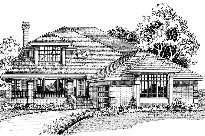 House Plan Design - Prairie Exterior - Front Elevation Plan #47-991