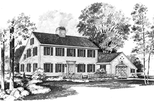 Colonial Exterior - Front Elevation Plan #72-682