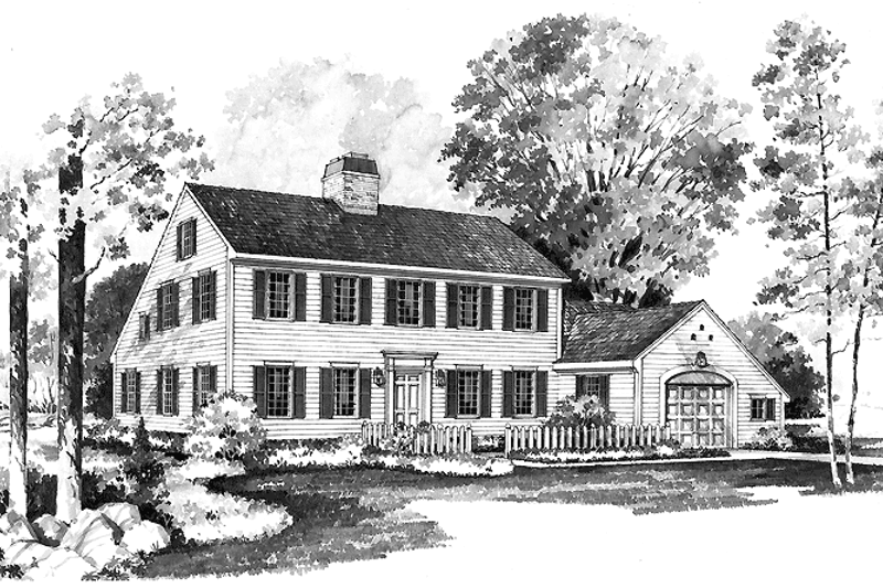 House Design - Colonial Exterior - Front Elevation Plan #72-682