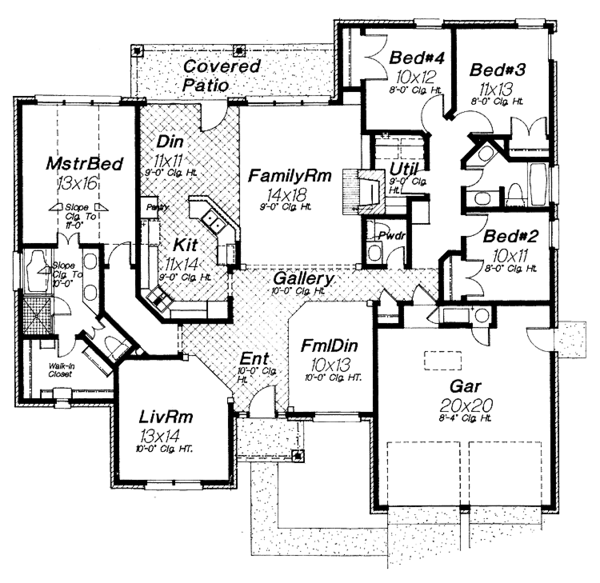 Dream House Plan - Ranch Floor Plan - Main Floor Plan #310-1003