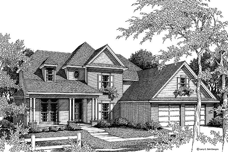 House Design - Exterior - Front Elevation 3 for Country House Plan #952-84 - 3 bed, 2.5 bath