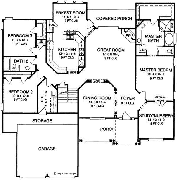 House Plan Design - Country Floor Plan - Main Floor Plan #952-150