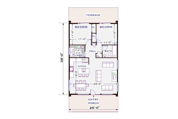 Cottage Floor Plan - Main Floor Plan #3-347