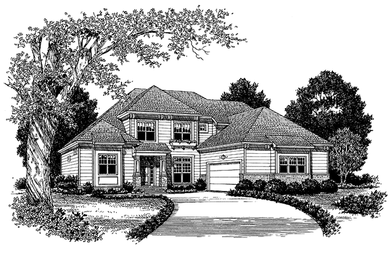 House Plan Design - Exterior - Front Elevation 3 for Traditional House Plan #453-158 - 4 bed, 3 bath