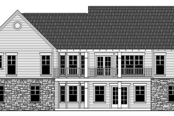 Exterior - Rear Elevation for Country House Plan #21-429 - 3 bed, 2 bath