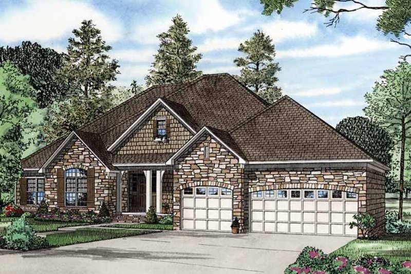 Home Plan - Exterior - Front Elevation 3 for Contemporary House Plan #17-2763 - 4 bed, 3.5 bath