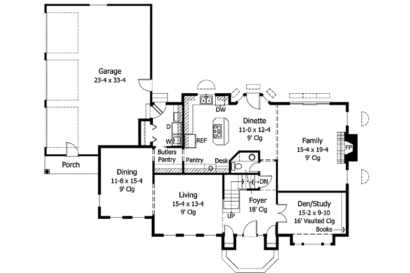 Home Plan - Floor Plan - Main Floor for Traditional House Plan #51-932 - 4 bed, 2.5 bath