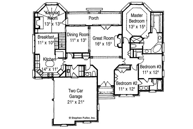 Home Plan - Floor Plan - Main Floor for Colonial House Plan #429-219 - 3 bed, 2.5 bath