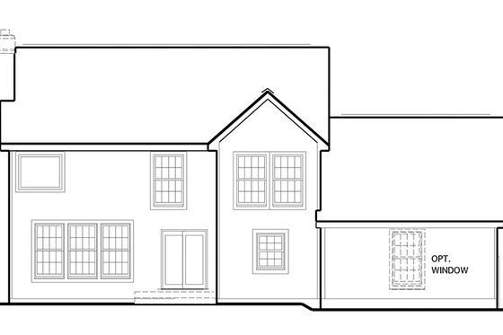 Exterior - Rear Elevation for Colonial House Plan #1053-71 - 4 bed, 2.5 bath