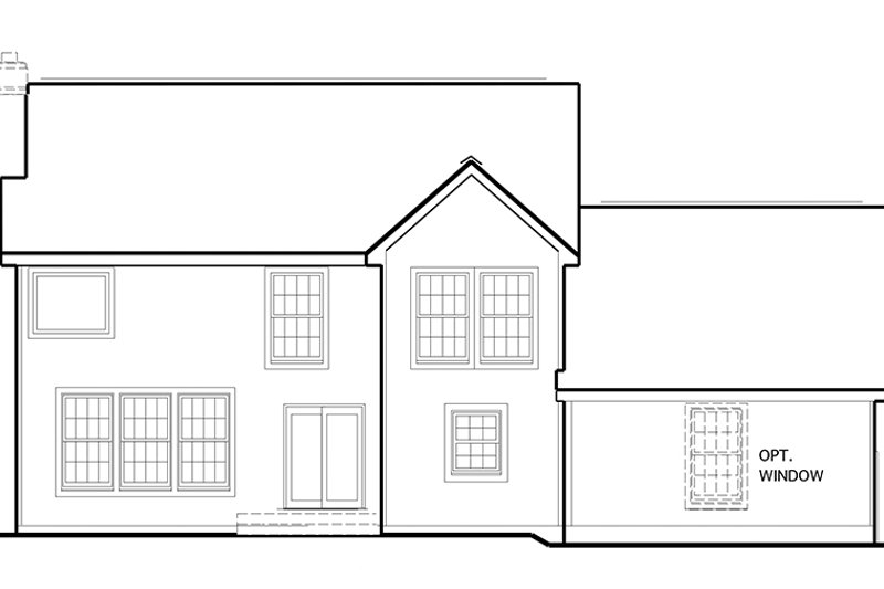 Architectural House Design - Exterior - Rear Elevation for Colonial House Plan #1053-71 - 4 bed, 2.5 bath