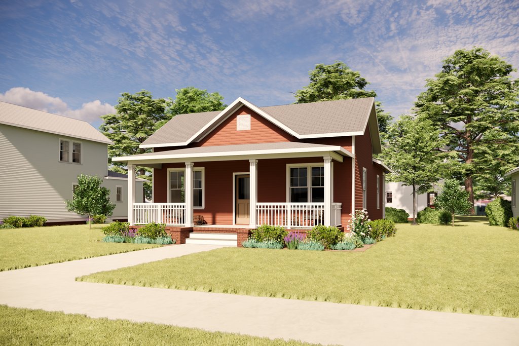 Exterior - Front Elevation 2 for Craftsman House Plan #936-17 - 3 bed, 2 bath