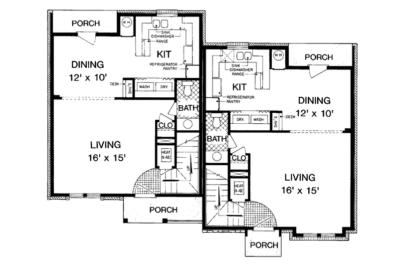 Home Plan - Floor Plan - Main Floor for Tudor House Plan #45-407 - 4 bed, 2 bath