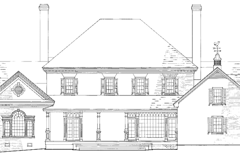 Home Plan - Exterior - Rear Elevation for Classical House Plan #137-301 - 4 bed, 4 bath