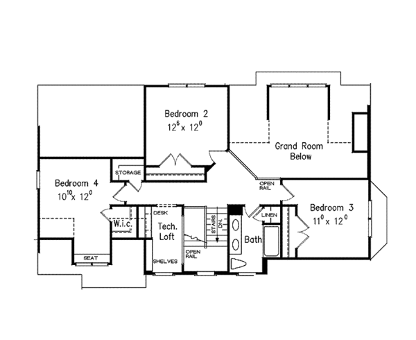 Architectural House Design - Country Floor Plan - Upper Floor Plan #927-939