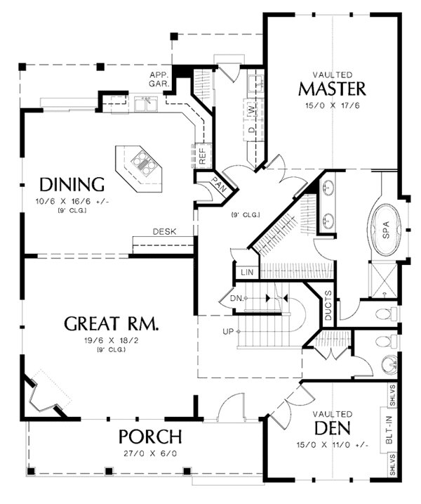 House Plan Design - Country Floor Plan - Main Floor Plan #48-787