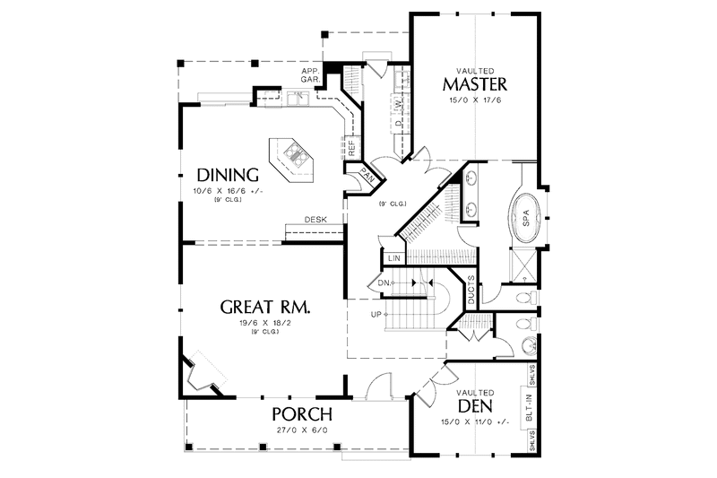 Architectural House Design - Floor Plan - Main Floor for Country House Plan #48-787 - 3 bed, 2.5 bath