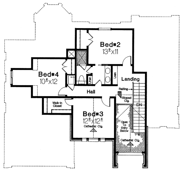 Dream House Plan - Traditional Floor Plan - Upper Floor Plan #310-1048