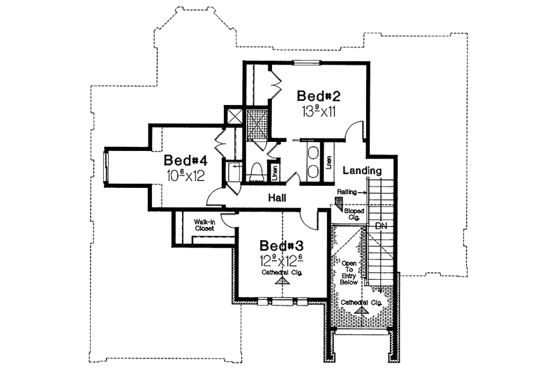 Dream House Plan - Floor Plan - Upper Floor for Traditional House Plan #310-1048 - 4 bed, 2.5 bath