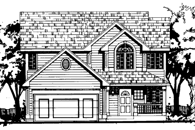 Architectural House Design - Exterior - Front Elevation 3 for Country House Plan #300-132 - 3 bed, 2.5 bath