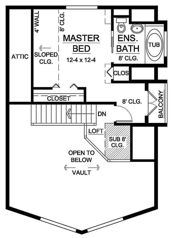 Architectural House Design - Cottage Floor Plan - Upper Floor Plan #126-193