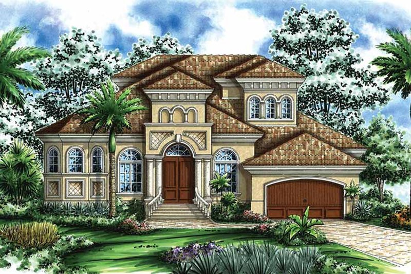 Home Plan - Exterior - Front Elevation 3 for Mediterranean House Plan #1017-35 - 4 bed, 4.5 bath