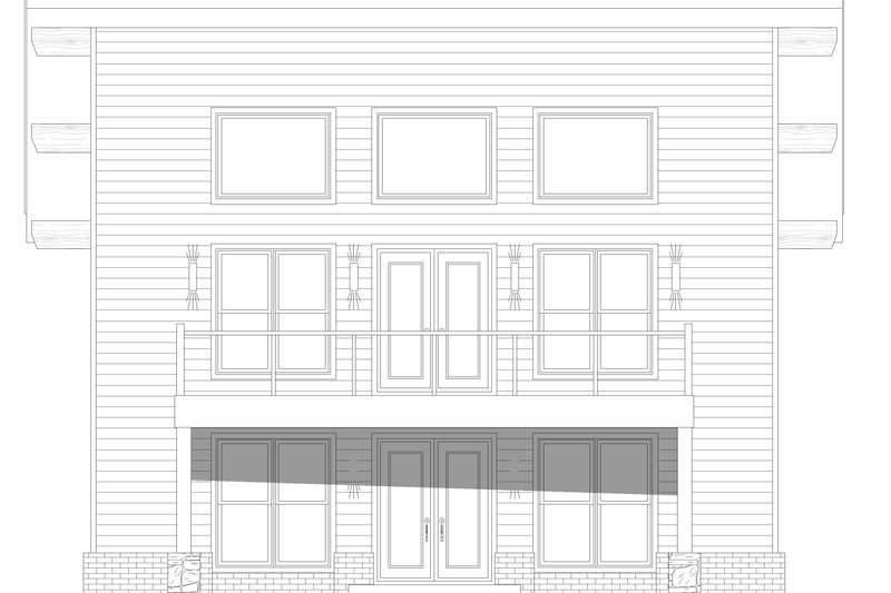 House Blueprint - Exterior - Front Elevation 3 for Country House Plan #932-1413 - 2 bed, 2 bath