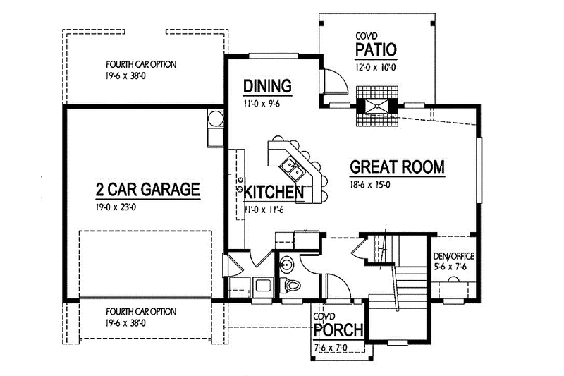 House Plan Design - Floor Plan - Main Floor for Contemporary House Plan #569-4 - 3 bed, 2.5 bath