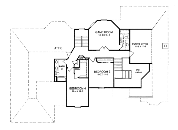 Architectural House Design - Traditional Floor Plan - Upper Floor Plan #952-94