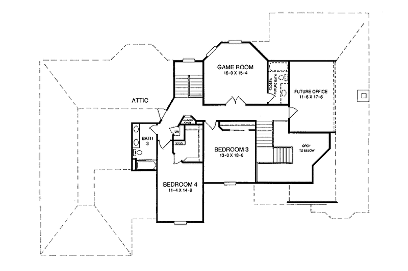 Dream House Plan - Floor Plan - Upper Floor for Traditional House Plan #952-94 - 4 bed, 3.5 bath