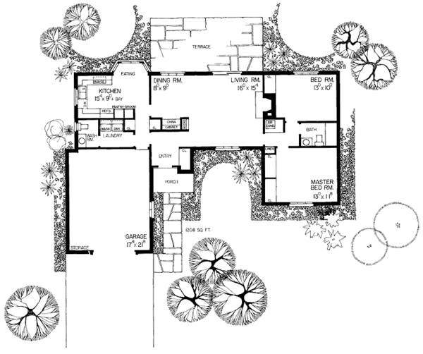 Home Plan - Tudor Floor Plan - Main Floor Plan #72-663