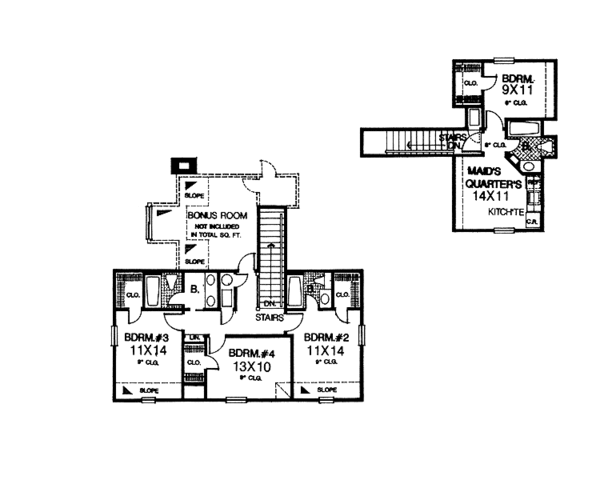 Dream House Plan - Craftsman Floor Plan - Upper Floor Plan #310-1108