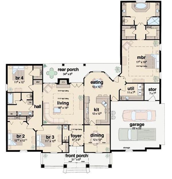 Traditional Floor Plan - Main Floor Plan #36-207