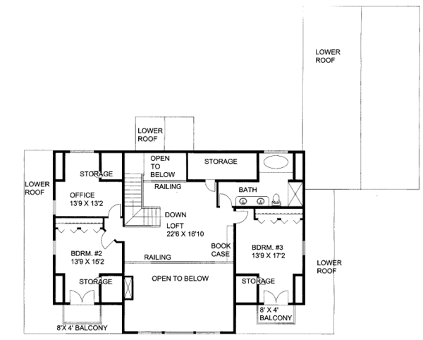 Cabin Floor Plan - Upper Floor Plan #117-786