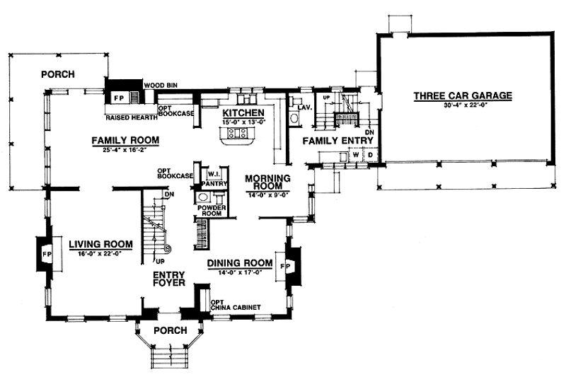 Home Plan - Floor Plan - Main Floor for Classical House Plan #1016-9 - 3 bed, 2 bath