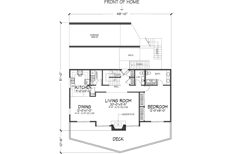 Home Plan - Floor Plan - Main Floor for Contemporary House Plan #320-1016 - 3 bed, 2.5 bath