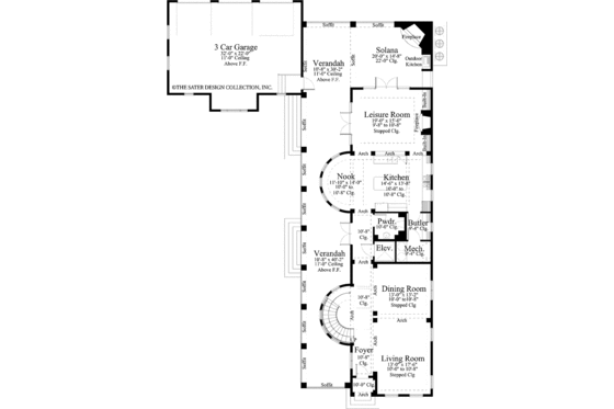 Floor Plan - Main Floor for Traditional House Plan #930-409 - 3 bed, 4.5 bath