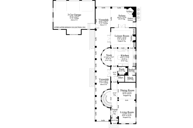House Blueprint - Floor Plan - Main Floor for Traditional House Plan #930-409 - 3 bed, 4.5 bath