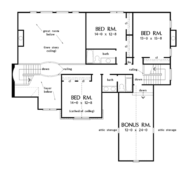 Dream House Plan - Country Floor Plan - Upper Floor Plan #929-434