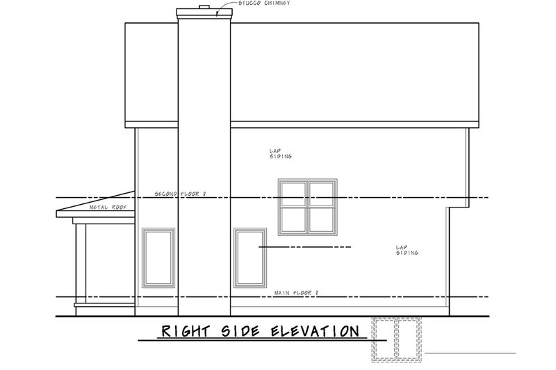 Architectural House Design - Exterior - Other Elevation 3 for Farmhouse House Plan #20-2564 - 4 bed, 2.5 bath