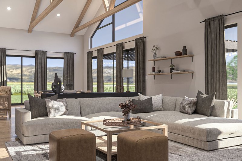 House Plan Design - Interior - Family Room 1 for Barndominium House Plan #455-334 - 3 bed, 2.5 bath