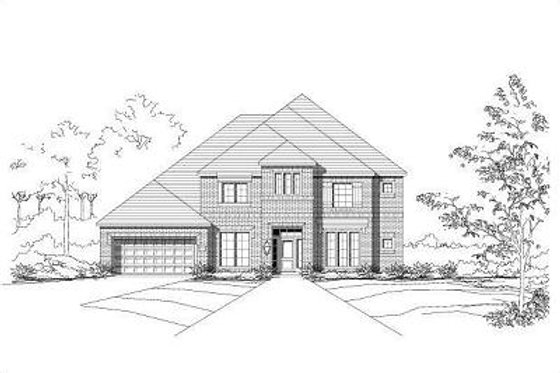 Exterior - Front Elevation for Traditional House Plan #411-391 - 4 bed, 4.5 bath